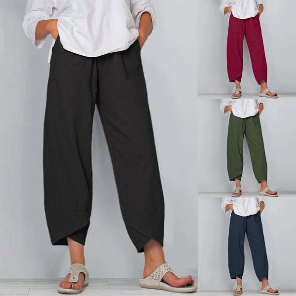 Loose carrot pants in thick terry knit brushed elastic waist drawstring -  Shop NoZen Women's Pants - Pinkoi